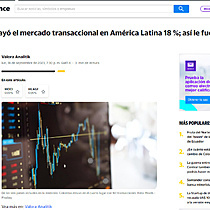 En agosto cay el mercado transaccional en Amrica Latina 18 %; as le fue a Colombia